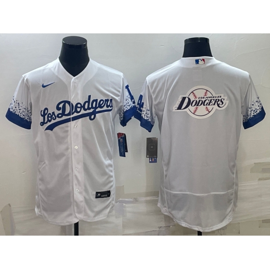Men Los Angeles Dodgers White Team Big Logo Flex Base Stitched Baseball Jerseys Men Los Angeles Dodgers White Team Big Logo Flex Base Stitched Baseball Jerseys