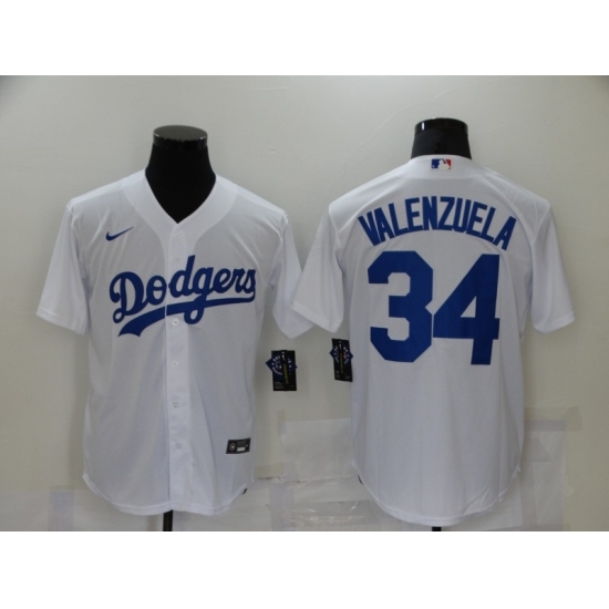 Men Nike Los Angeles Dodgers 34 Fernando Valenzuela White Jersey Men Nike Los Angeles Dodgers 34 Fernando Valenzuela White Jersey