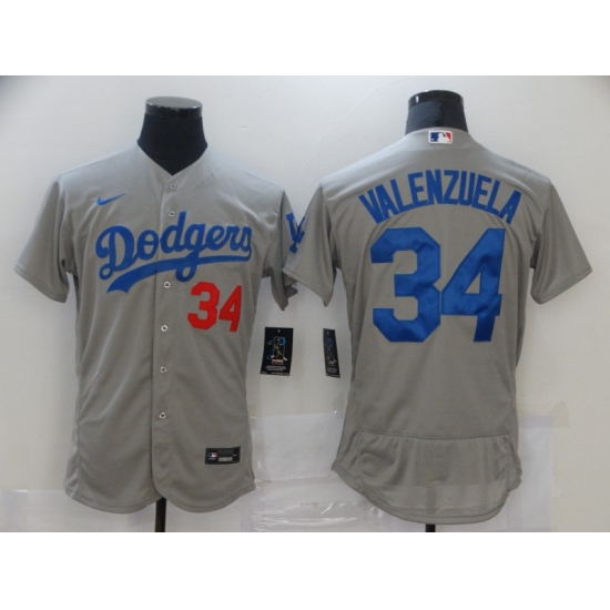 Men Nike Los Angeles Dodgers Fernando Valenzuela 34 Gray 2020 Nike Cool Base Jersey Men Nike Los Angeles Dodgers Fernando Valenzuela 34 Gray 2020 Nike Cool Base Jersey