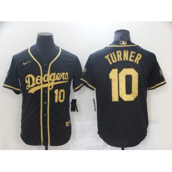 Men Nike Los Angeles Dodgers Justin Turner 10 Black Gold MLB Stitched Jersey Men Nike Los Angeles Dodgers Justin Turner 10 Black Gold MLB Stitched Jersey
