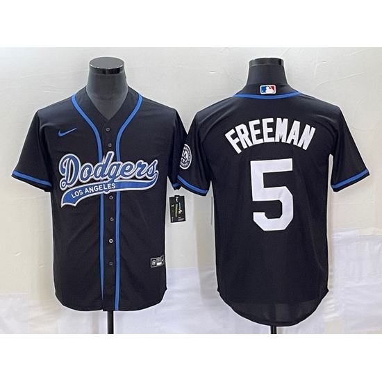 Men's Los Angeles Dodgers #5 Freddie Freeman Black Cool Base Stitched Baseball Jersey1 Men's Los Angeles Dodgers #5 Freddie Freeman Black Cool Base Stitched Baseball Jersey1