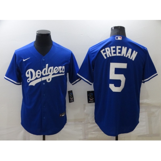 Men's Los Angeles Dodgers #5 Freddie Freeman Royal Cool Base Stitched Baseball Jersey Men's Los Angeles Dodgers #5 Freddie Freeman Royal Cool Base Stitched Baseball Jersey