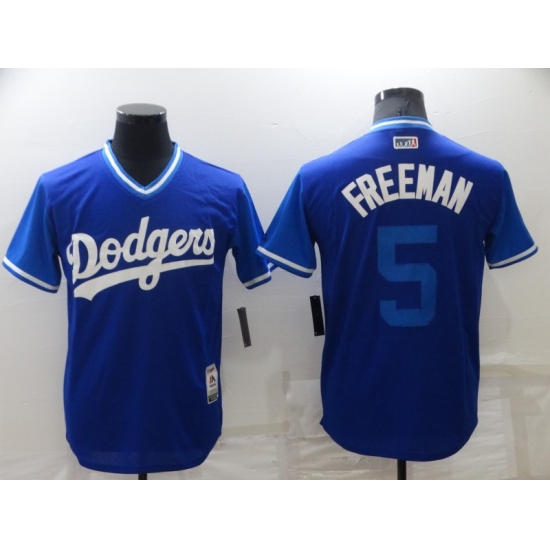 Men's Los Angeles Dodgers #5 Freddie Freeman Royal-Light Blue 2018 Players Weekend Authentic Jersey Men's Los Angeles Dodgers #5 Freddie Freeman Royal-Light Blue 2018 Players Weekend Authentic Jersey