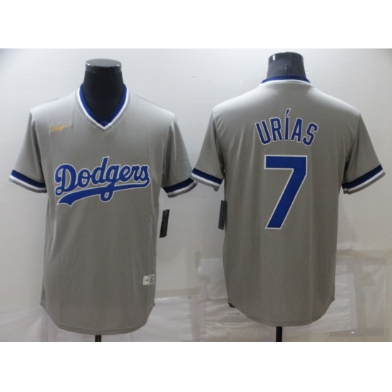 Men's Los Angeles Dodgers #7 Julio Urias Grey Stitched Baseball Jersey Men's Los Angeles Dodgers #7 Julio Urias Grey Stitched Baseball Jersey