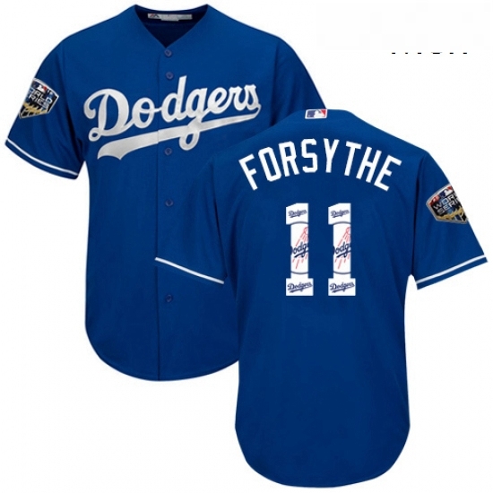 Mens Majestic Los Angeles Dodgers 11 Logan Forsythe Authentic Royal Blue Team Logo Fashion Cool Base 2018 World Series MLB Jersey Mens Majestic Los Angeles Dodgers 11 Logan Forsythe Authentic Royal Blue Team Logo Fashion Cool Base 2018 World Series MLB Jersey