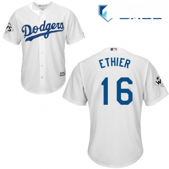 Mens Majestic Los Angeles Dodgers 16 Andre Ethier Replica White Home 2017 World Series Bound Cool Base MLB Jersey Mens Majestic Los Angeles Dodgers 16 Andre Ethier Replica White Home 2017 World Series Bound Cool Base MLB Jersey
