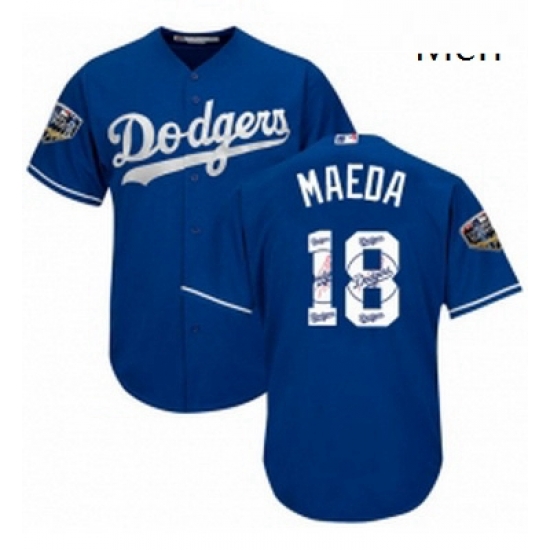 Mens Majestic Los Angeles Dodgers 18 Kenta Maeda Authentic Royal Blue Team Logo Fashion Cool Base 2018 World Series MLB Jersey Mens Majestic Los Angeles Dodgers 18 Kenta Maeda Authentic Royal Blue Team Logo Fashion Cool Base 2018 World Series MLB Jersey