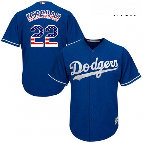 Mens Majestic Los Angeles Dodgers 22 Clayton Kershaw Authentic Royal Blue USA Flag Fashion Cool Base MLB Jersey Mens Majestic Los Angeles Dodgers 22 Clayton Kershaw Authentic Royal Blue USA Flag Fashion Cool Base MLB Jersey