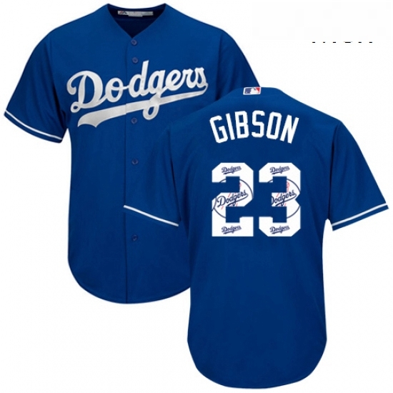 Mens Majestic Los Angeles Dodgers 23 Kirk Gibson Authentic Royal Blue Team Logo Fashion Cool Base MLB Jersey Mens Majestic Los Angeles Dodgers 23 Kirk Gibson Authentic Royal Blue Team Logo Fashion Cool Base MLB Jersey