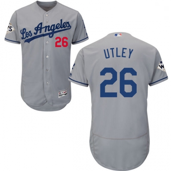 Mens Majestic Los Angeles Dodgers 26 Chase Utley Authentic Grey Road 2017 World Series Bound Flex Base Jersey Mens Majestic Los Angeles Dodgers 26 Chase Utley Authentic Grey Road 2017 World Series Bound Flex Base Jersey