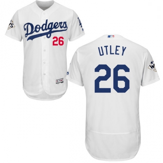 Mens Majestic Los Angeles Dodgers 26 Chase Utley Authentic White Home 2017 World Series Bound Flex Base Jersey Mens Majestic Los Angeles Dodgers 26 Chase Utley Authentic White Home 2017 World Series Bound Flex Base Jersey