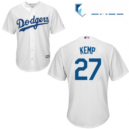 Mens Majestic Los Angeles Dodgers 27 Matt Kemp Replica White Home Cool Base MLB Jersey Mens Majestic Los Angeles Dodgers 27 Matt Kemp Replica White Home Cool Base MLB Jersey