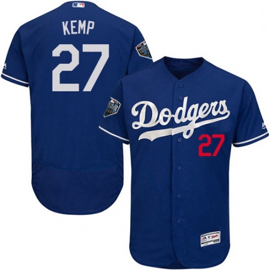 Mens Majestic Los Angeles Dodgers 27 Matt Kemp Royal Blue Alternate Flex Base Collection 2018 World Series Jersey 2 Mens Majestic Los Angeles Dodgers 27 Matt Kemp Royal Blue Alternate Flex Base Collection 2018 World Series Jersey 2