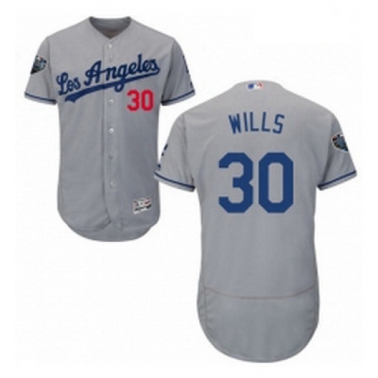 Mens Majestic Los Angeles Dodgers 30 Maury Wills Grey Road Flex Base Authentic Collection 2018 World Series Jersey Mens Majestic Los Angeles Dodgers 30 Maury Wills Grey Road Flex Base Authentic Collection 2018 World Series Jersey