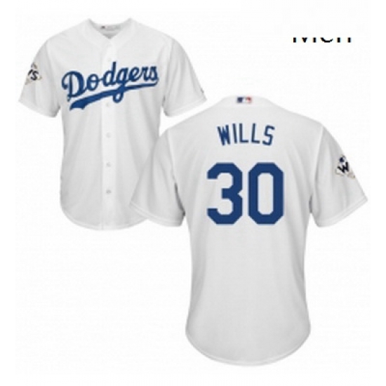 Mens Majestic Los Angeles Dodgers 30 Maury Wills Replica White Home 2017 World Series Bound Cool Base MLB Jersey Mens Majestic Los Angeles Dodgers 30 Maury Wills Replica White Home 2017 World Series Bound Cool Base MLB Jersey