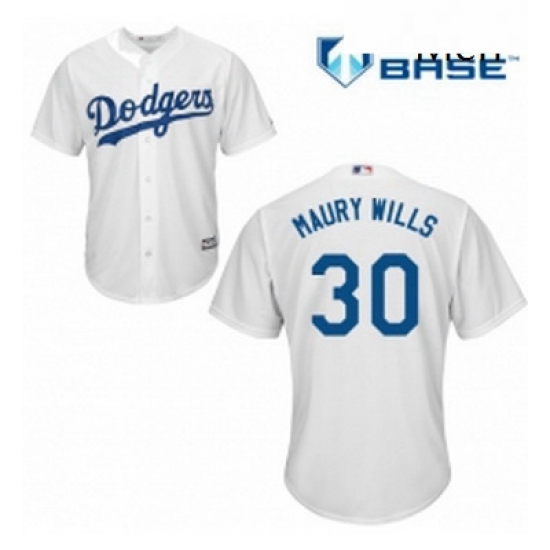 Mens Majestic Los Angeles Dodgers 30 Maury Wills Replica White Home Cool Base MLB Jersey Mens Majestic Los Angeles Dodgers 30 Maury Wills Replica White Home Cool Base MLB Jersey