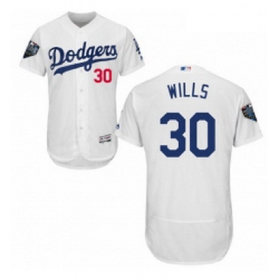 Mens Majestic Los Angeles Dodgers 30 Maury Wills White Home Flex Base Authentic Collection 2018 World Series Jersey Mens Majestic Los Angeles Dodgers 30 Maury Wills White Home Flex Base Authentic Collection 2018 World Series Jersey