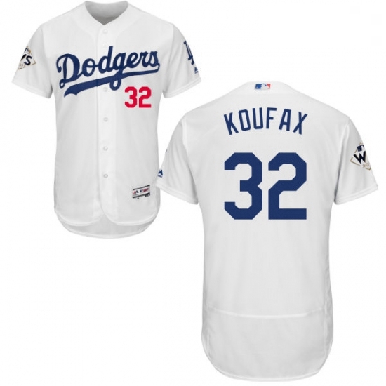 Mens Majestic Los Angeles Dodgers 32 Sandy Koufax Authentic White Home 2017 World Series Bound Flex Base Jersey Mens Majestic Los Angeles Dodgers 32 Sandy Koufax Authentic White Home 2017 World Series Bound Flex Base Jersey