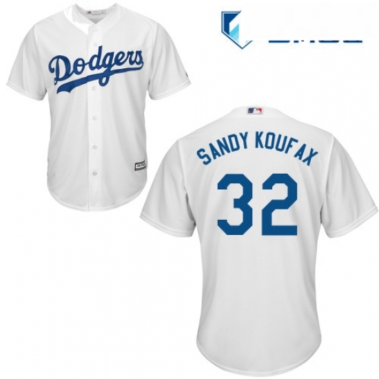 Mens Majestic Los Angeles Dodgers 32 Sandy Koufax Replica White Home Cool Base MLB Jersey Mens Majestic Los Angeles Dodgers 32 Sandy Koufax Replica White Home Cool Base MLB Jersey