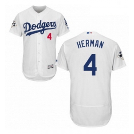 Mens Majestic Los Angeles Dodgers 4 Babe Herman Authentic White Home 2017 World Series Bound Flex Base Jersey Mens Majestic Los Angeles Dodgers 4 Babe Herman Authentic White Home 2017 World Series Bound Flex Base Jersey