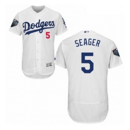 Mens Majestic Los Angeles Dodgers 5 Corey Seager White Home Flex Base Authentic Collection 2018 World Series Jersey Mens Majestic Los Angeles Dodgers 5 Corey Seager White Home Flex Base Authentic Collection 2018 World Series Jersey