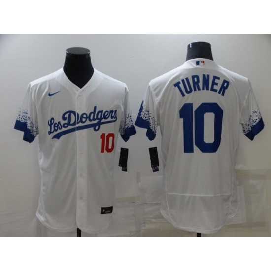 Men's Nike Los Angeles Dodgers #10 Justin Turner White Elite City Player Jersey Men's Nike Los Angeles Dodgers #10 Justin Turner White Elite City Player Jersey
