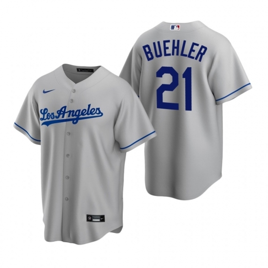 Mens Nike Los Angeles Dodgers 21 Walker Buehler Gray Road Stitched Baseball Jersey Mens Nike Los Angeles Dodgers 21 Walker Buehler Gray Road Stitched Baseball Jersey