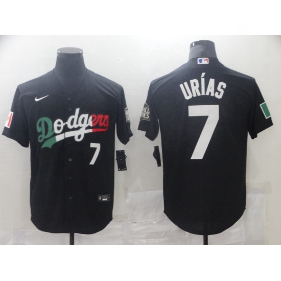 Men's Nike Los Angeles Dodgers #7 Julio Urias Black Authentic Jersey Men's Nike Los Angeles Dodgers #7 Julio Urias Black Authentic Jersey