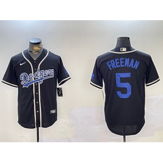 men los angeles dodgers 5 freddie freeman black 2024 world series cool base stitched baseball jersey II men los angeles dodgers 5 freddie freeman black 2024 world series cool base stitched baseball jersey II