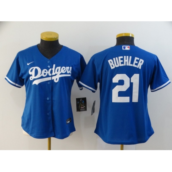 Women Dodgers 21 Walker Buehler Royal Women 2020 Nike Cool Base Jersey Women Dodgers 21 Walker Buehler Royal Women 2020 Nike Cool Base Jersey