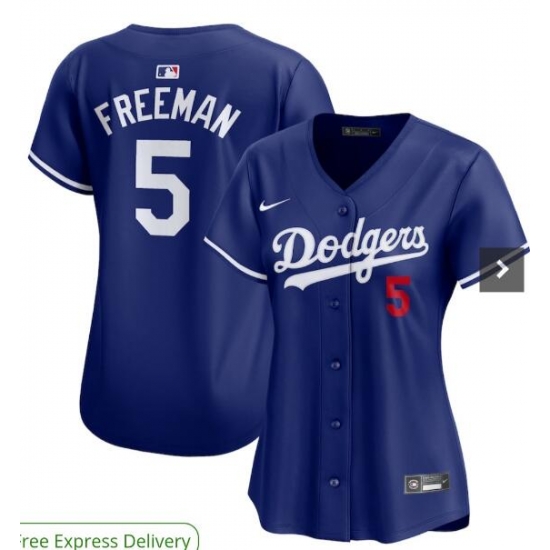 Women Los Angeles Dodgers 5 Freddie Freeman Blue Cool Base Stitched Baseball Jersey Women Los Angeles Dodgers 5 Freddie Freeman Blue Cool Base Stitched Baseball Jersey