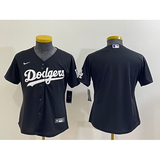 Women Los Angeles Dodgers Blank Black Stitched Baseball Jersey Women Los Angeles Dodgers Blank Black Stitched Baseball Jersey