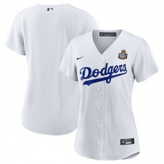 Women Los Angeles Dodgers Blank White 2024 World Series Cool Base Stitched Baseball Jersey Women Los Angeles Dodgers Blank White 2024 World Series Cool Base Stitched Baseball Jersey