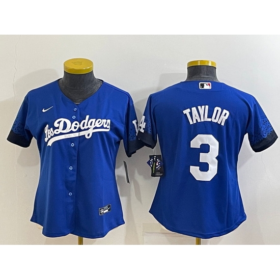 Women's Los Angeles Dodgers #3 Chris Taylor Blue 2022 Cool Base Stitched Nike Jersey Women's Los Angeles Dodgers #3 Chris Taylor Blue 2022 Cool Base Stitched Nike Jersey