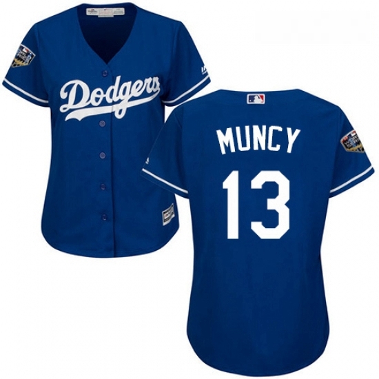 Womens Majestic Los Angeles Dodgers 13 Max Muncy Authentic Royal Blue Alternate Cool Base 2018 World Series MLB Jersey Womens Majestic Los Angeles Dodgers 13 Max Muncy Authentic Royal Blue Alternate Cool Base 2018 World Series MLB Jersey