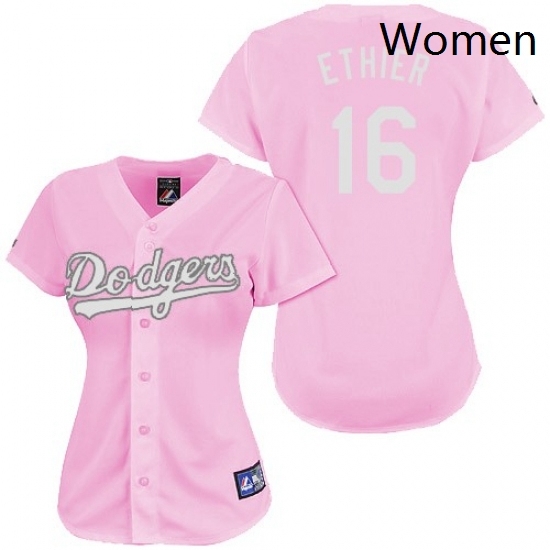 Womens Majestic Los Angeles Dodgers 16 Andre Ethier Authentic Pink Fashion MLB Jersey Womens Majestic Los Angeles Dodgers 16 Andre Ethier Authentic Pink Fashion MLB Jersey