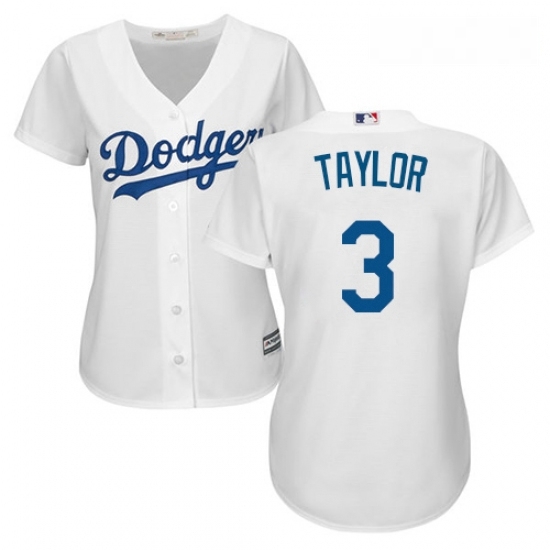 Womens Majestic Los Angeles Dodgers 3 Chris Taylor Authentic White Home Cool Base MLB Jersey Womens Majestic Los Angeles Dodgers 3 Chris Taylor Authentic White Home Cool Base MLB Jersey