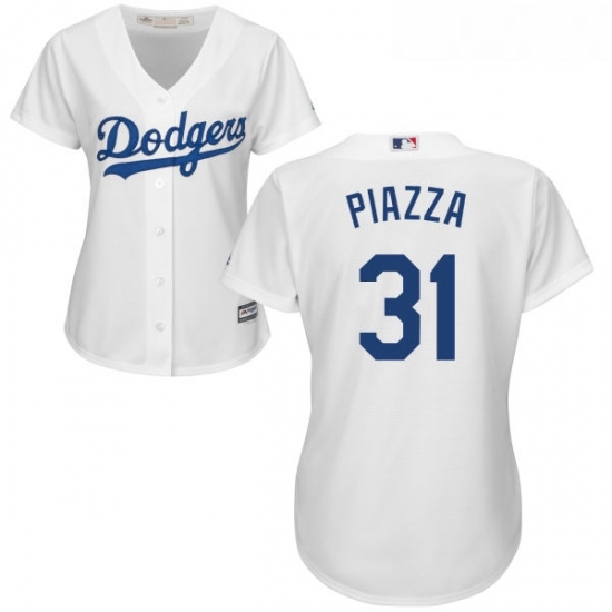 Womens Majestic Los Angeles Dodgers 31 Mike Piazza Replica White Home Cool Base MLB Jersey Womens Majestic Los Angeles Dodgers 31 Mike Piazza Replica White Home Cool Base MLB Jersey