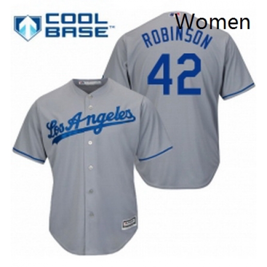Womens Majestic Los Angeles Dodgers 42 Jackie Robinson Replica Grey MLB Jersey Womens Majestic Los Angeles Dodgers 42 Jackie Robinson Replica Grey MLB Jersey