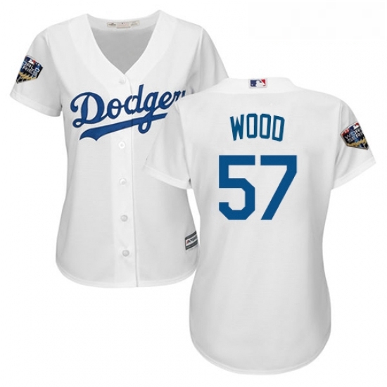 Womens Majestic Los Angeles Dodgers 57 Alex Wood Authentic White Home Cool Base 2018 World Series MLB Jersey Womens Majestic Los Angeles Dodgers 57 Alex Wood Authentic White Home Cool Base 2018 World Series MLB Jersey