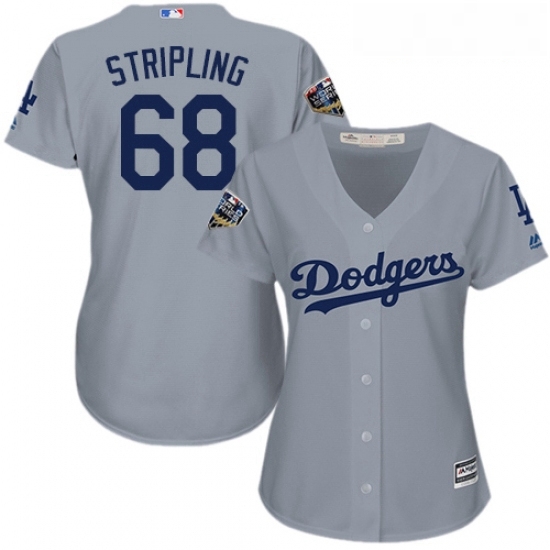 Womens Majestic Los Angeles Dodgers 68 Ross Stripling Authentic Grey Road Cool Base 2018 World Series MLB Jersey Womens Majestic Los Angeles Dodgers 68 Ross Stripling Authentic Grey Road Cool Base 2018 World Series MLB Jersey