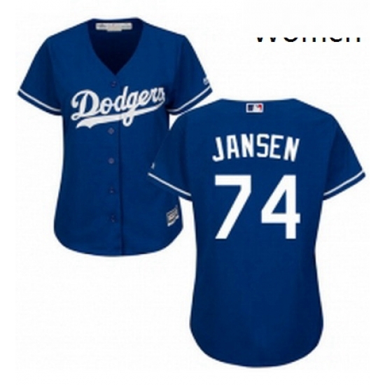 Womens Majestic Los Angeles Dodgers 74 Kenley Jansen Authentic Royal Blue Alternate Cool Base MLB Jersey Womens Majestic Los Angeles Dodgers 74 Kenley Jansen Authentic Royal Blue Alternate Cool Base MLB Jersey