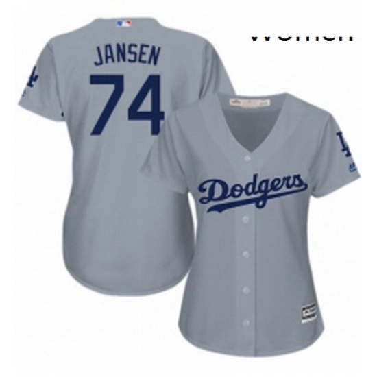 Womens Majestic Los Angeles Dodgers 74 Kenley Jansen Replica Grey Road Cool Base MLB Jersey Womens Majestic Los Angeles Dodgers 74 Kenley Jansen Replica Grey Road Cool Base MLB Jersey