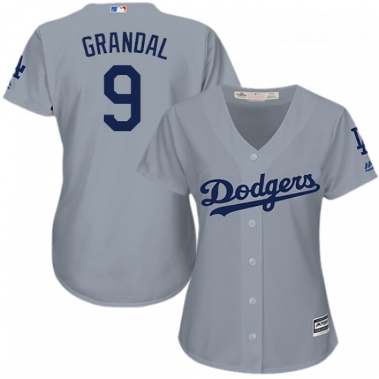 Womens Majestic Los Angeles Dodgers 9 Yasmani Grandal Authentic Grey Road Cool Base MLB Jersey Womens Majestic Los Angeles Dodgers 9 Yasmani Grandal Authentic Grey Road Cool Base MLB Jersey