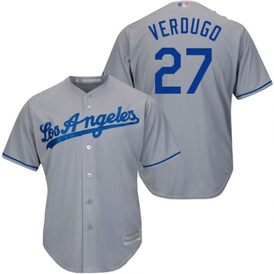 Dodgers #27 Alex Verdugo Grey Cool Base Stitched Youth Baseball Jersey Dodgers #27 Alex Verdugo Grey Cool Base Stitched Youth Baseball Jersey