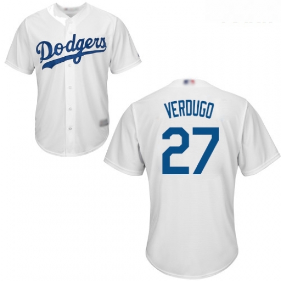 Dodgers #27 Alex Verdugo White Cool Base Stitched Youth Baseball Jersey Dodgers #27 Alex Verdugo White Cool Base Stitched Youth Baseball Jersey