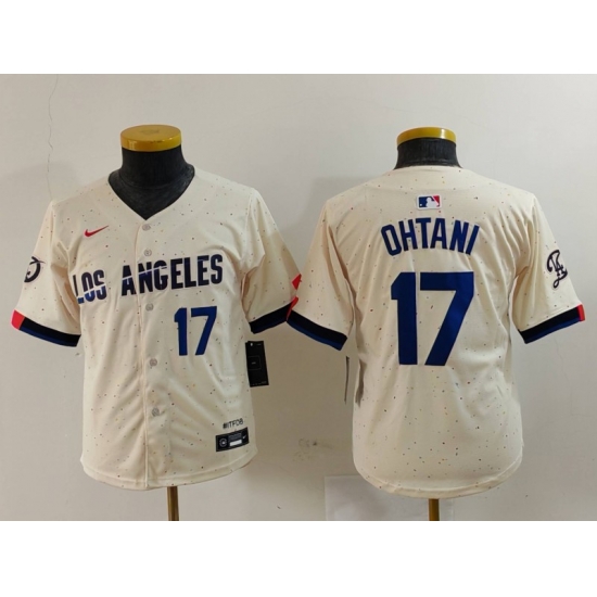 Youth Los Angeles Dodgers 17 Shohei Ohtani Cream Stitched Baseball Jersey 6 Youth Los Angeles Dodgers 17 Shohei Ohtani Cream Stitched Baseball Jersey 6