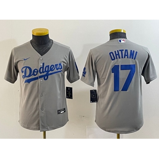Youth Los Angeles Dodgers 17 Shohei Ohtani Grey Stitched Baseball Jersey Youth Los Angeles Dodgers 17 Shohei Ohtani Grey Stitched Baseball Jersey