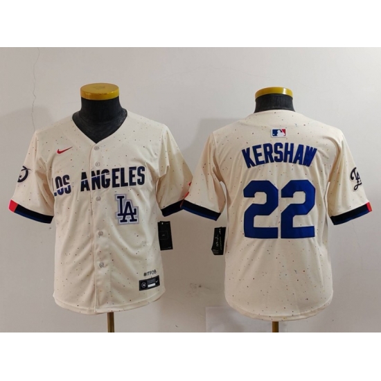 Youth Los Angeles Dodgers 22 Clayton Kershaw Cream Stitched Baseball Jersey 1 Youth Los Angeles Dodgers 22 Clayton Kershaw Cream Stitched Baseball Jersey 1
