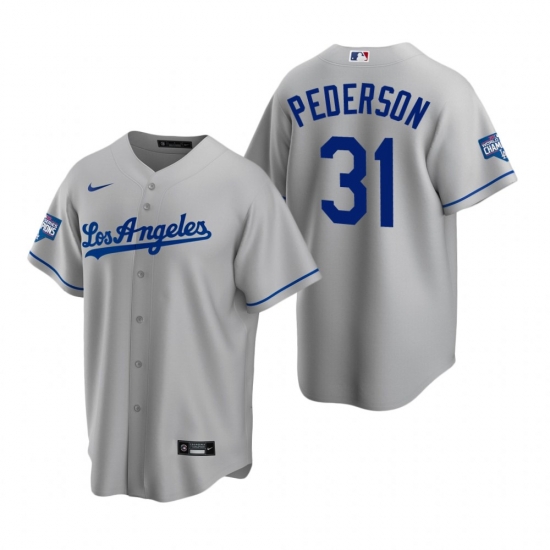 Youth Los Angeles Dodgers 31 Joc Pederson Gray 2020 World Series Champions Road Replica Jersey Youth Los Angeles Dodgers 31 Joc Pederson Gray 2020 World Series Champions Road Replica Jersey